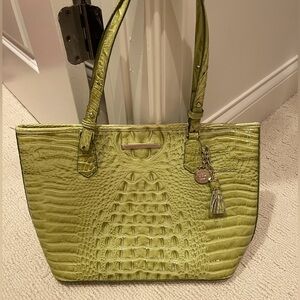 Beautiful light green crocodile Brahmin tote!!